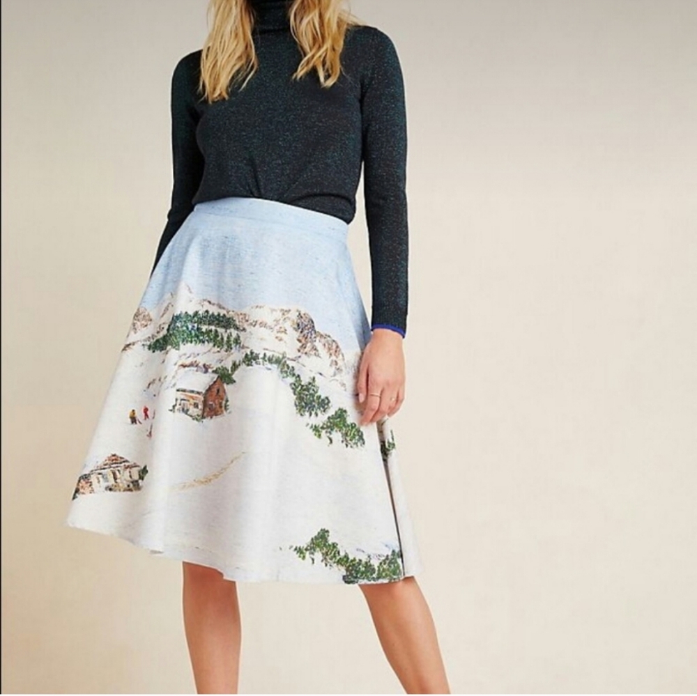 NWT Anthropologie Winter Wonderland Midi Skirt Corey Lynn Calter - Picture 4 of 6